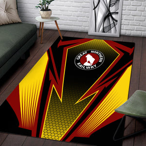 Railspirit Great Northern Railway Area Rug Lightning Graphic Style GNR Rug Gift Idea For Train Lover
