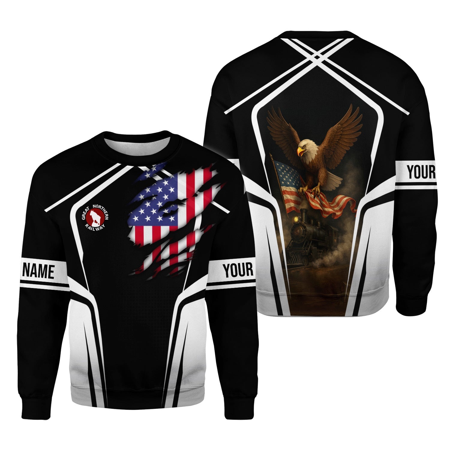 Railspirit Personalized Great Northern Railway Sweatshirt American Eagle Vintage Train GNR Shirt