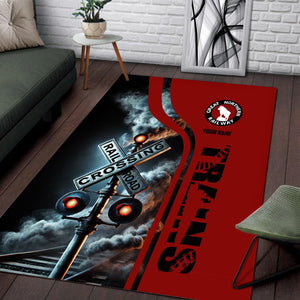 Railspirit Personalized Great Northern Railway Area Rug Railroad Crossing Sign GNR Rug All Over Print