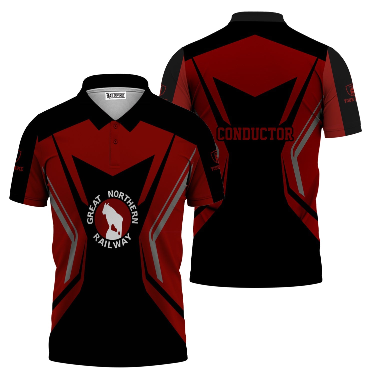 Railspirit Personalized Great Northern Railway Polo Shirt Unique Style with Custom Job GNR Train Shirt