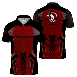 Railspirit Personalized Great Northern Railway Polo Shirt Standout Style with Custom Position GNR Train Shirt