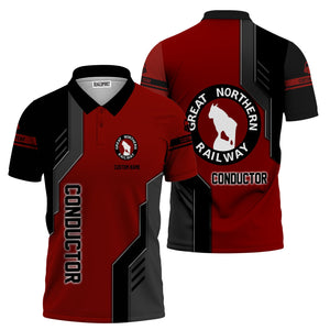 Railspirit Personalized Great Northern Railway Polo Shirt Unique Railway Style with Custom Job GNR Train Shirt