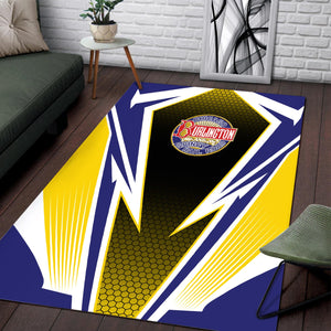 Railspirit Chicago, Burlington and Quincy Railroad Area Rug Lightning Graphic Style Rug Gift Idea For Train Lover