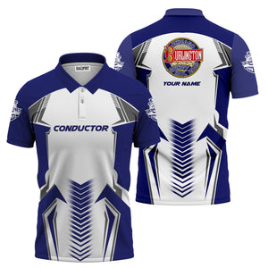 Railspirit Personalized Chicago, Burlington and Quincy Railroad Polo Shirt Standout Style with Custom Position Train Shirt