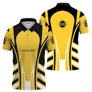 Railspirit Personalized Erie Railroad Polo Shirt Striped Railroad Style Train Shirt All Over Print