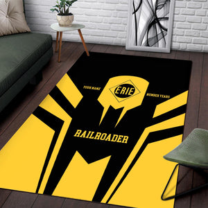Railspirit Personalized Erie Railroad Area Rug Custom Year Railroader Rug Gift Idea For Train Lover