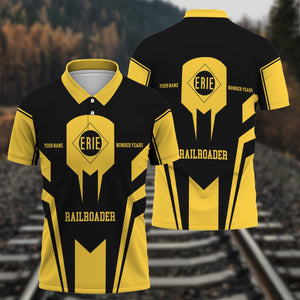Railspirit Personalized Erie Railroad Polo Shirt Custom Year Railroader Shirt Gift Idea For Train Lover