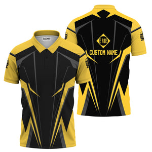 Railspirit Personalized Erie Railroad Polo Shirt Lightning-Edge Design Train Shirt For Railroad Lovers