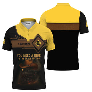 Railspirit Personalized Erie Railroad Polo Shirt You Need A Ride To The Train Station Shirt For Train Lovers