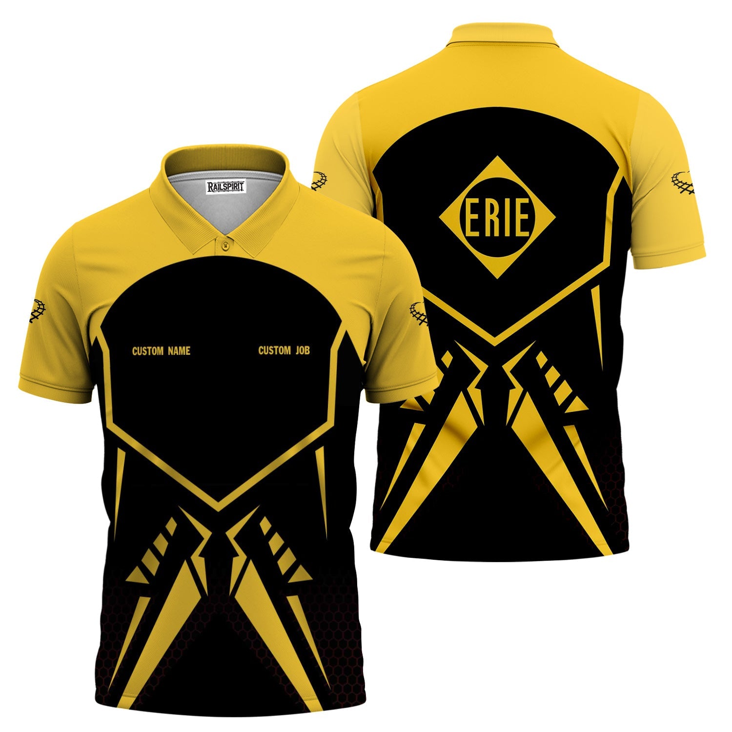 Railspirit Personalized Erie Railroad Polo Shirt Vibriant Style with Custom Position Train Shirt
