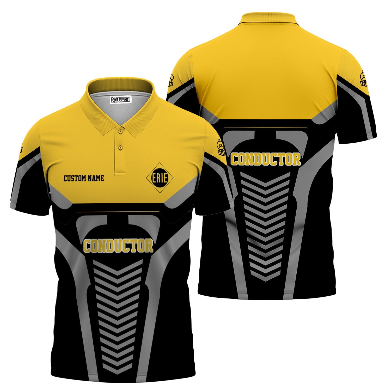 Railspirit Personalized Erie Railroad Polo Shirt Track-Inspired with Custom Job Position Train Shirt