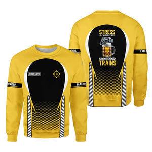 Railspirit Personalized Erie Railroad Sweatshirt Stress Is Caused By Not Having Enough Trains Shirt All Over Print Shirt