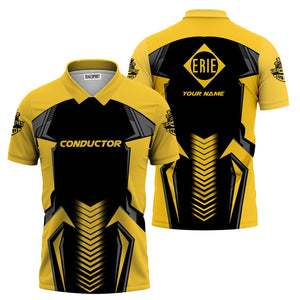 Railspirit Personalized Erie Railroad Polo Shirt Standout Style with Custom Position Train Shirt