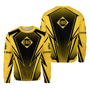 Railspirit Personalized Erie Railroad Sweatshirt Lightning Graphic Style Shirt Gift Idea For Train Lover