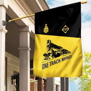 Railspirit Personalized Erie Railroad Garden Flag One Track Mind Flag Gift Idea For Train Lover
