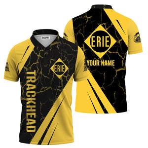 Railspirit Personalized Erie Railroad Polo Shirt Crackle Texture Style Train Shirt For Trackhead