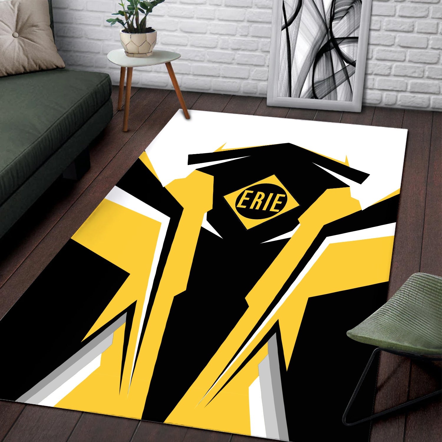 Railspirit Personalized Erie Railroad Area Rug Strong Line Style Train Area Rug Gift Idea For Train Lover