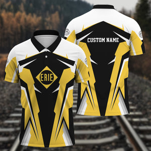 Railspirit Personalized Erie Railroad Polo Shirt Strong Line Style Train Unisex Shirt All Over Print