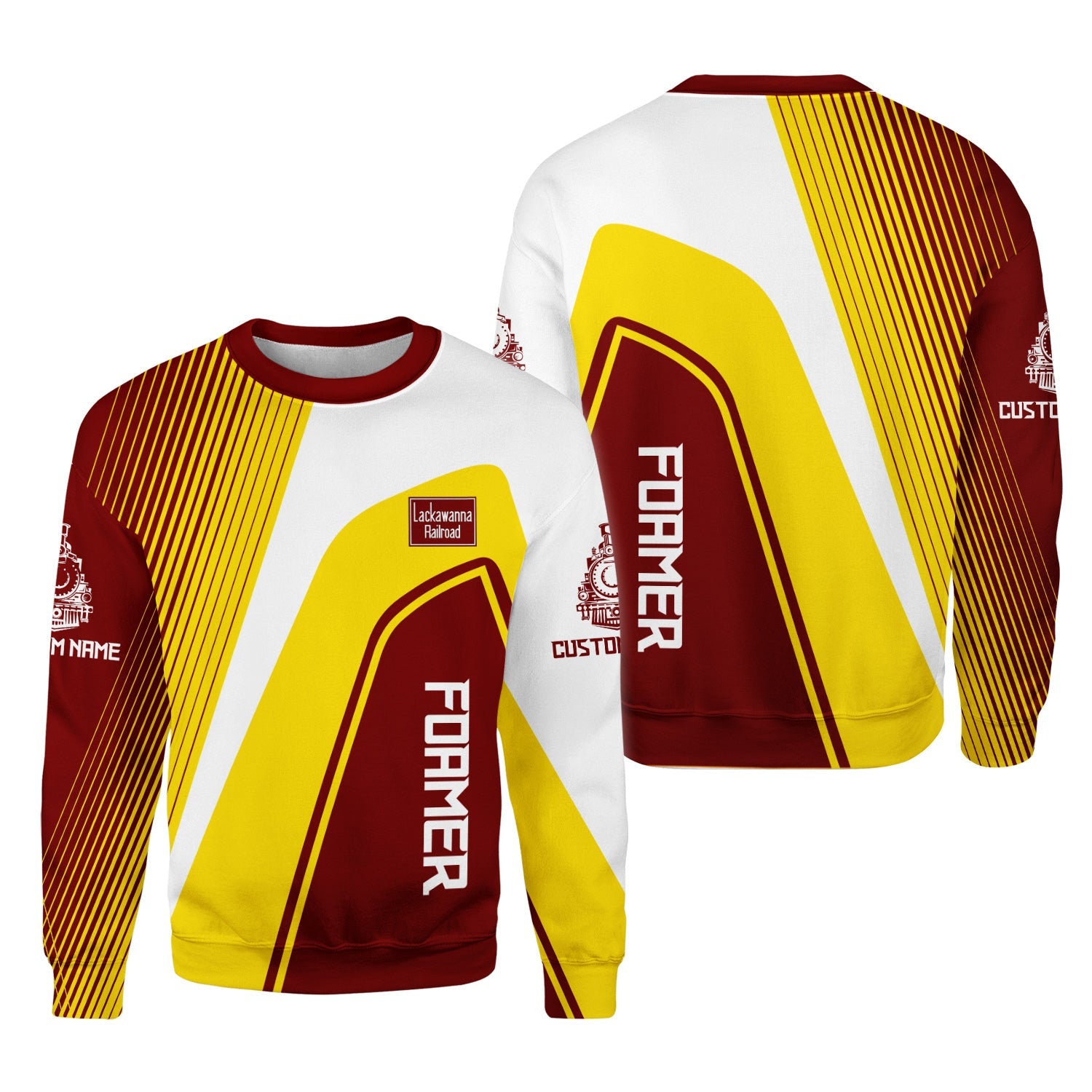 Railspirit Personalized Delaware, Lackawanna and Western Railroad Sweatshirt Vibrant Striking Style DL&W Shirt For Rail Enthusiasts