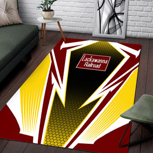 Railspirit Delaware, Lackawanna and Western Railroad Area Rug Lightning Graphic Style DL&W Rug Gift Idea For Train Lover