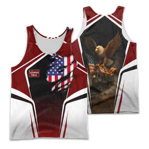 Railspirit Personalized Delaware, Lackawanna and Western Railroad Men Tank Top American Eagle Vintage Train DL&W Shirt