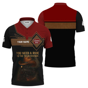 Railspirit Personalized Delaware, Lackawanna and Western Railroad Polo Shirt You Need A Ride To The Train Station DL&W Shirt For Train Lovers