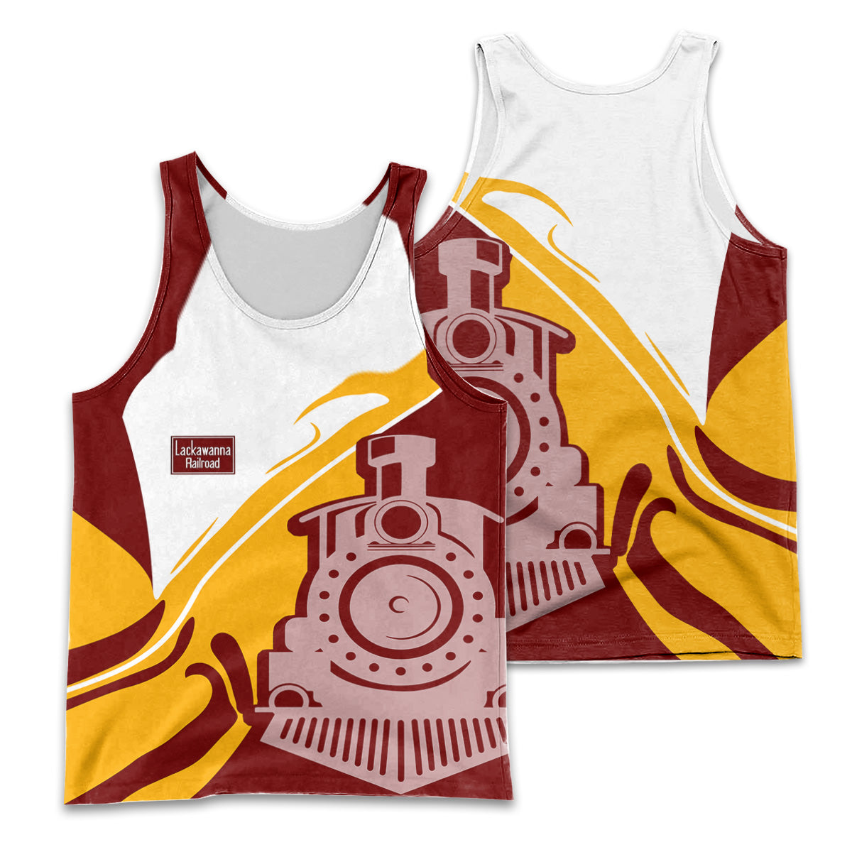 Railspirit Personalized Delaware, Lackawanna and Western Railroad Men Tank Top Flame-Inspired Style DL&W Shirt Gift Idea For Train Lovers