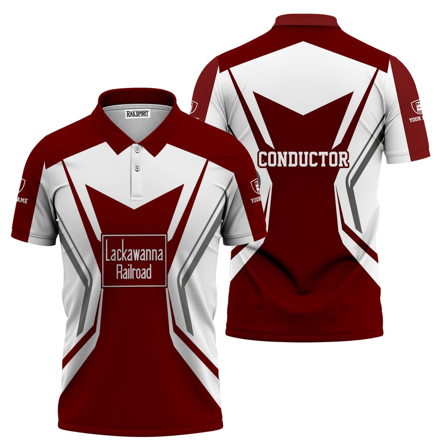 Railspirit Personalized Delaware, Lackawanna and Western Railroad Polo Shirt Unique Style with Custom Job DL&W Train Shirt