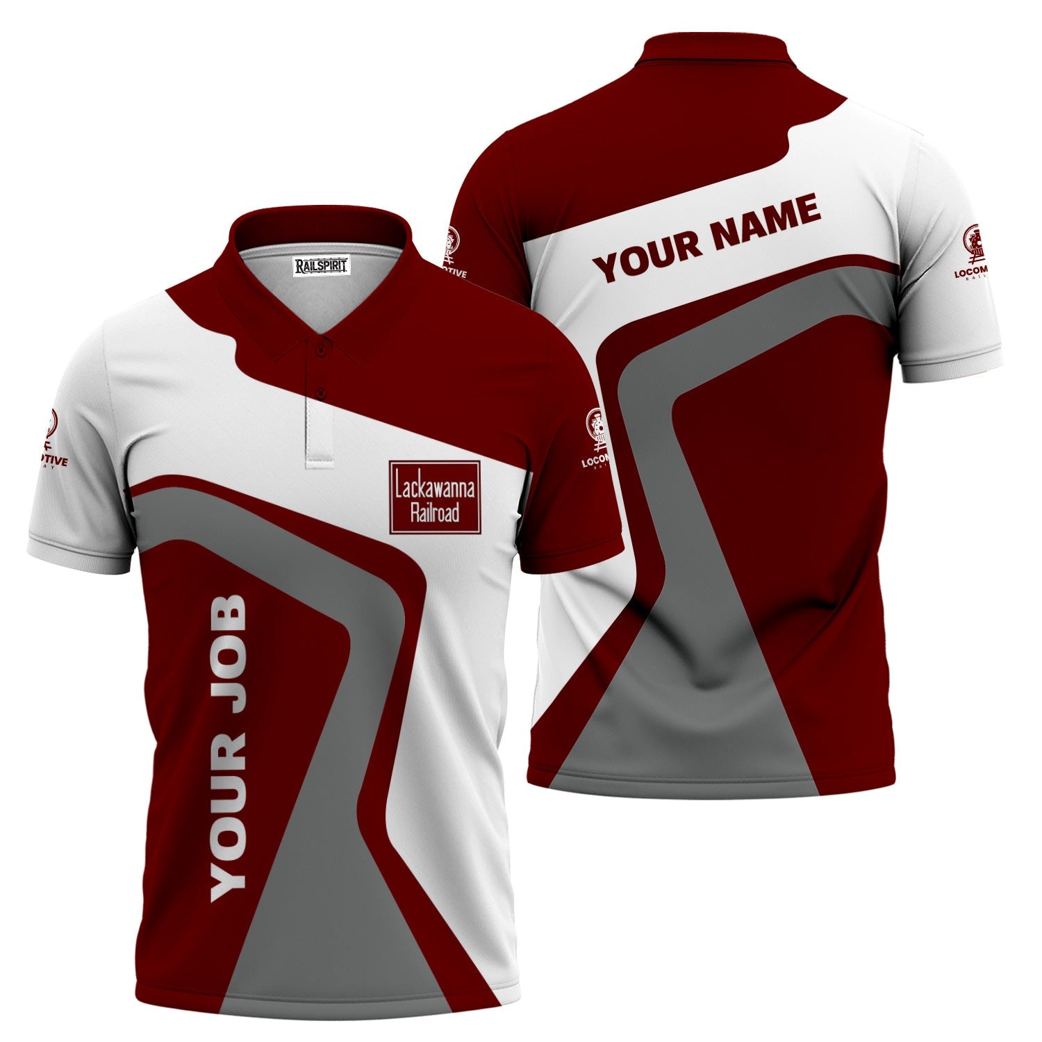 Railspirit Personalized Delaware, Lackawanna and Western Railroad Polo Shirt Unique Design with Custom Job Position DL&W Train Shirt