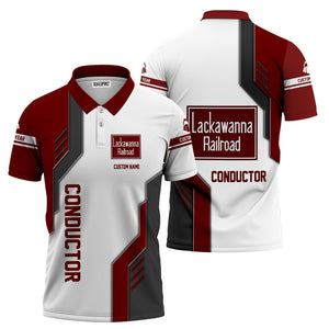 Railspirit Personalized Delaware, Lackawanna and Western Railroad Polo Shirt Unique Railway Style with Custom Job DL&W Train Shirt