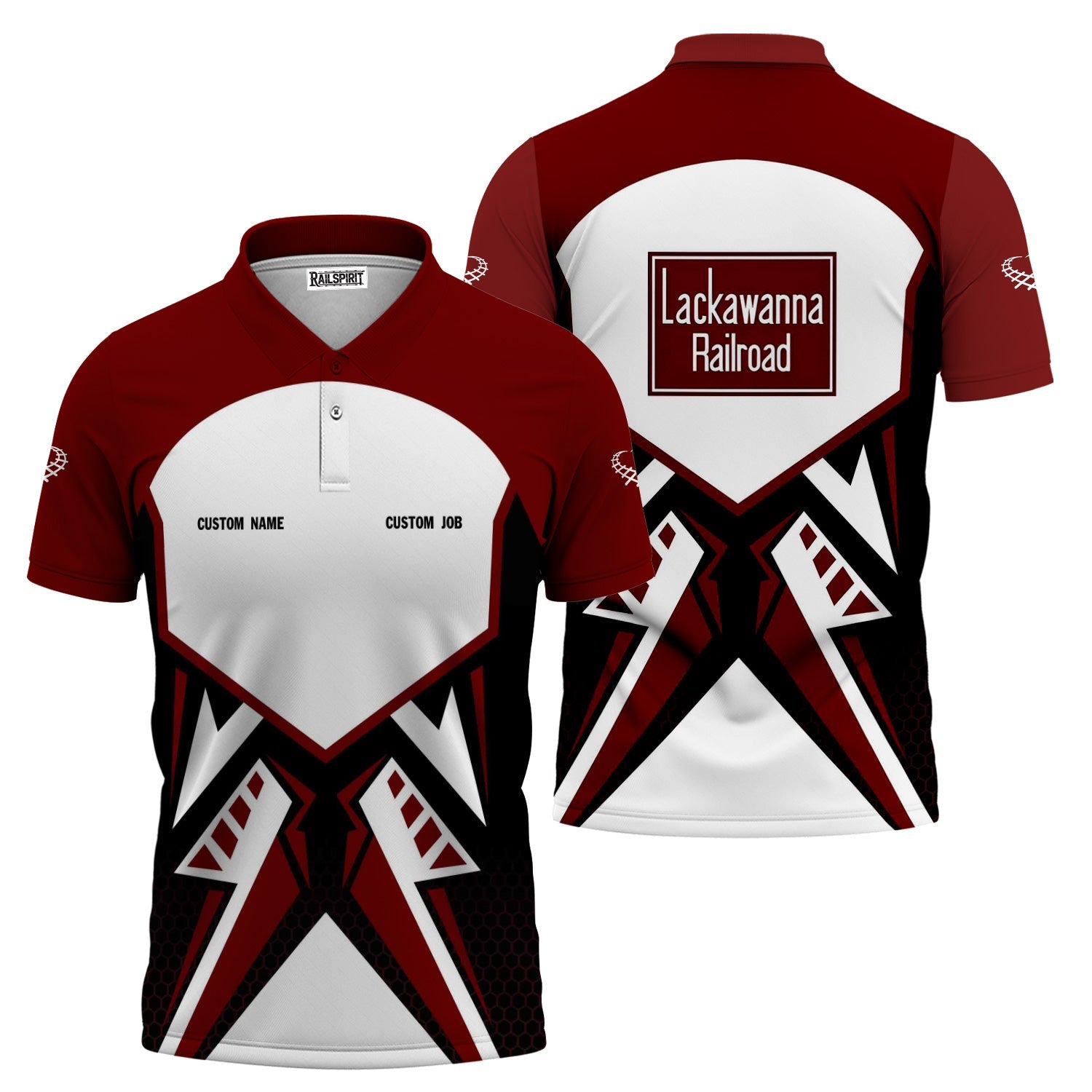 Railspirit Personalized Delaware, Lackawanna and Western Railroad Polo Shirt Vibriant Style with Custom Position DL&W Train Shirt