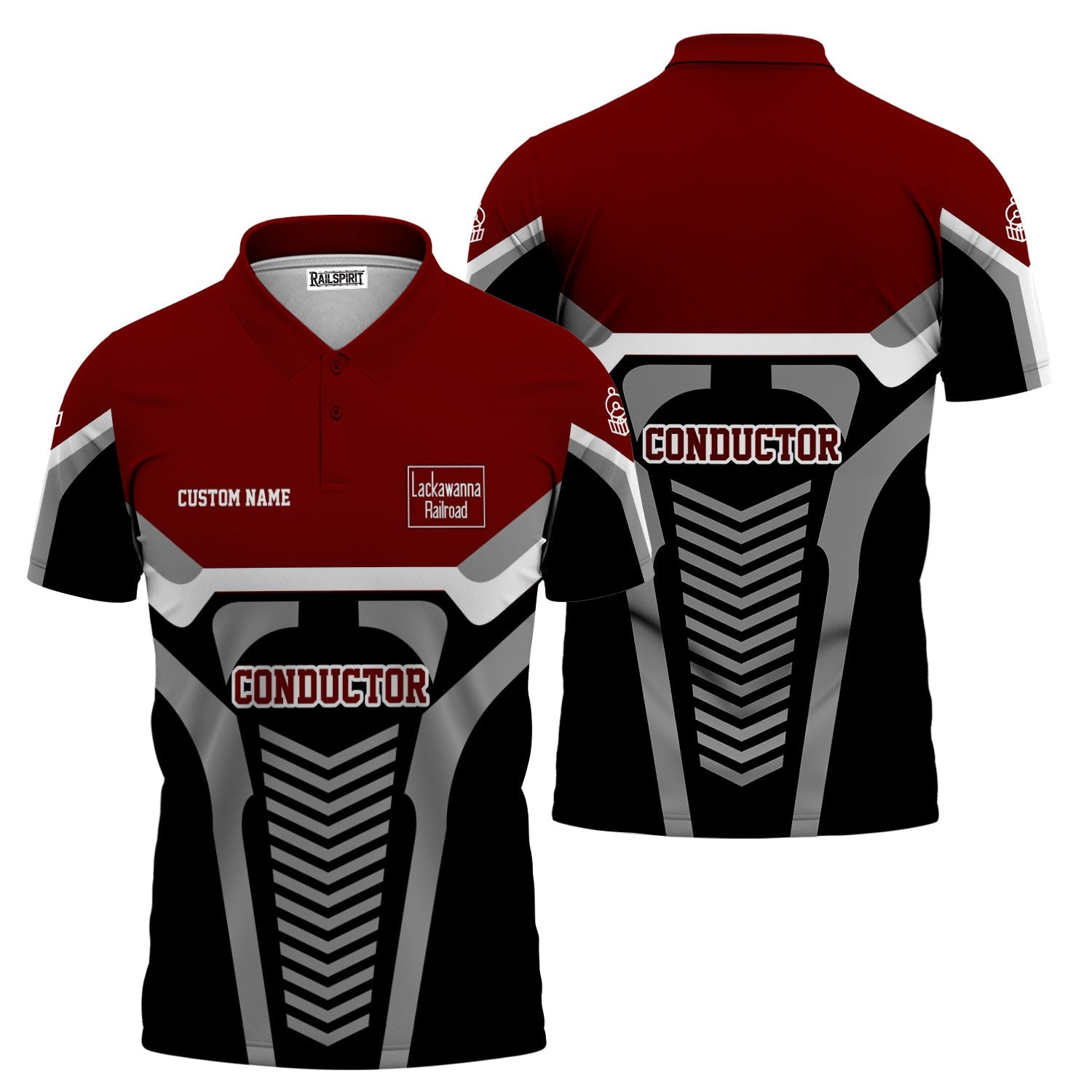 Railspirit Personalized Delaware, Lackawanna and Western Railroad Polo Shirt Track-Inspired with Custom Job Position DL&W Train Shirt