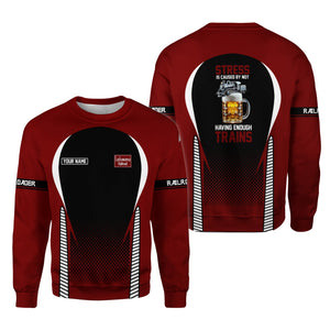 Railspirit Personalized Delaware, Lackawanna and Western Railroad Sweatshirt Stress Is Caused By Not Having Enough Trains DL&W Shirt All Over Print Shirt