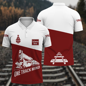 Railspirit Personalized Delaware, Lackawanna and Western Railroad Polo Shirt One Track Mind Unisex Train Shirt Gift Idea For Train Lover