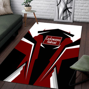 Railspirit Personalized Delaware, Lackawanna and Western Railroad Area Rug DL&W Strong Line Style  Train Area Rug Gift Idea For Train Lover