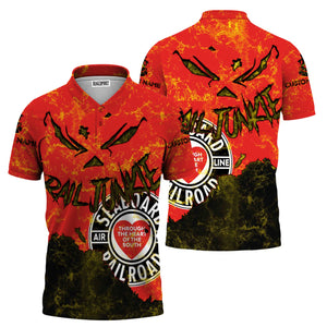 Railspirit Personalized Seaboard Air Line Railroad Polo Shirt Torn Graphic Style Train Shirt For Rail Junkie