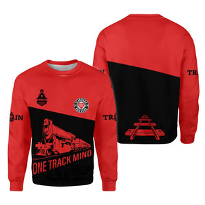 Railspirit Personalized Seaboard Air Line Railroad Sweatshirt One Track Mind Train Sweater Gift Idea For Train Lover
