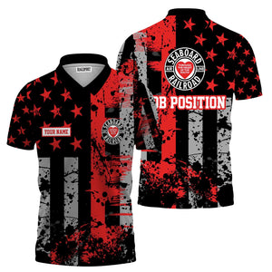 Railspirit Personalized Seaboard Air Line Railroad Polo Shirt Artistic Paint American Flag Style Train Shirt
