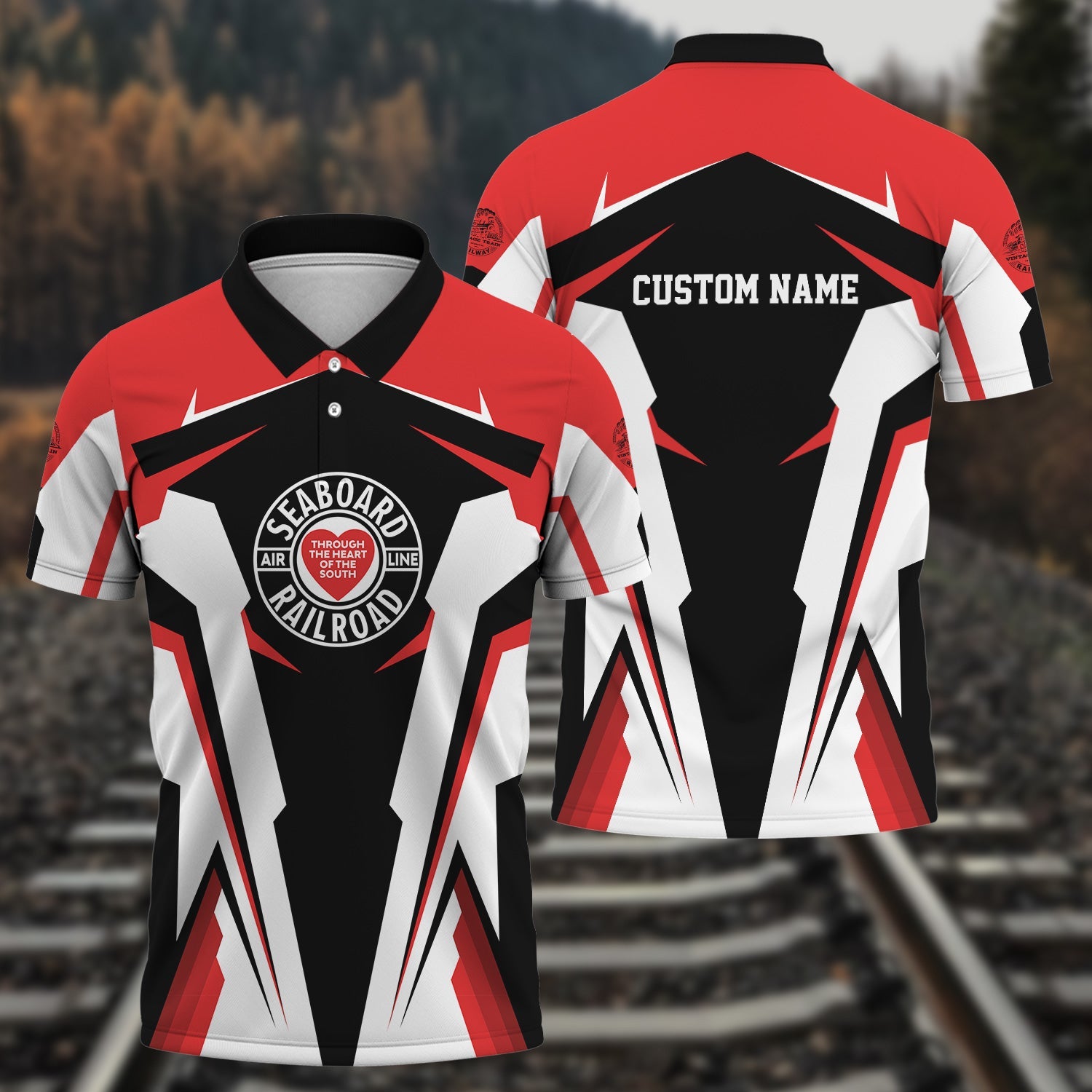 Railspirit Personalized Seaboard Air Line Railroad Polo Shirt Strong Line Style Train Unisex Shirt All Over Print