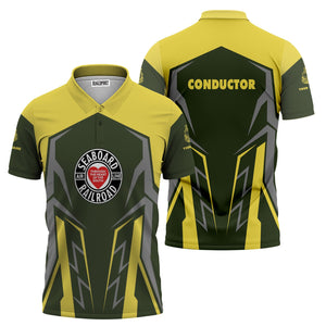 Railspirit Personalized Seaboard Air Line Railroad Polo Shirt Futuristic Design with Custom Job Train Shirt