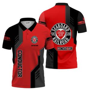 Railspirit Personalized Seaboard Air Line Railroad Polo Shirt Unique Railway Style with Custom Job Train Shirt