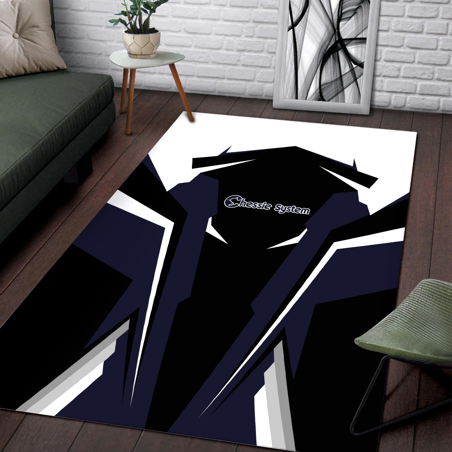 Railspirit Personalized Chessie System Railroad Area Rug Strong Line Style Train Area Rug Gift Idea For Train Lover
