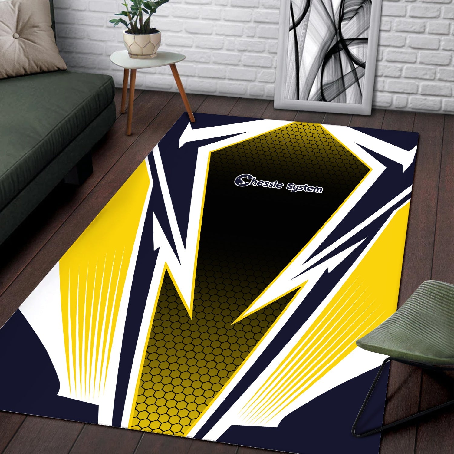 Railspirit Chessie System Railroad Area Rug Lightning Graphic Style Rug Gift Idea For Train Lover