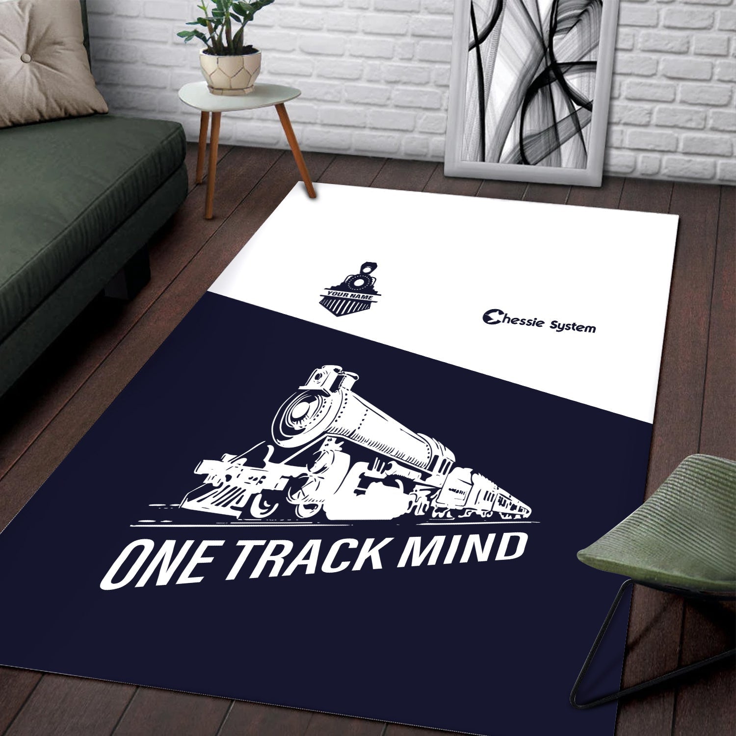 Railspirit Personalized Chessie System Railroad Area Rug One Track Mind Train Rug Gift Idea For Train Lover