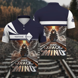 Railspirit Personalized Chessie System Railroad Polo Shirt One Track Mind Train Printed Shirt