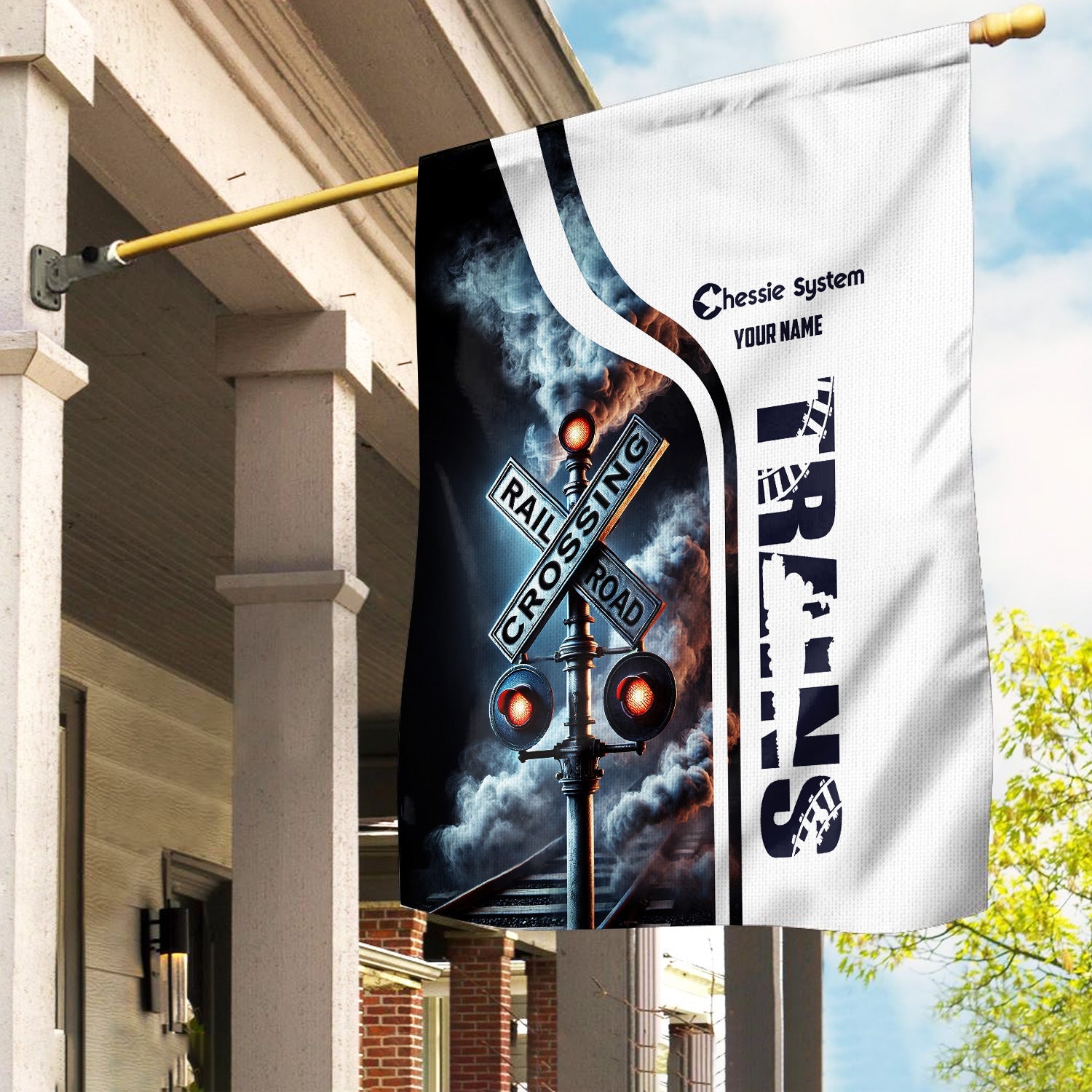 Railspirit Personalized Chessie System Railroad Garden Flag Railroad Crossing Sign Flag All Over Print