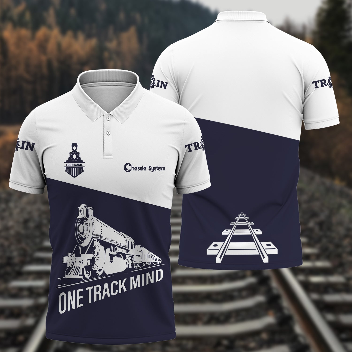 Railspirit Personalized Chessie System Railroad Polo Shirt One Track Mind Unisex Train Shirt Gift Idea For Train Lover