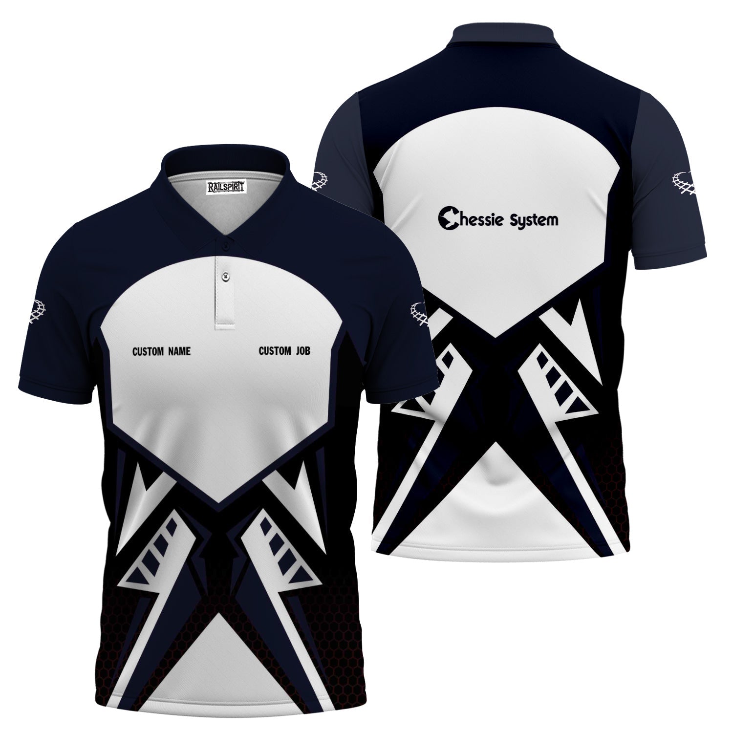 Railspirit Personalized Chessie System Railroad Polo Shirt Vibriant Style with Custom Position Train Shirt