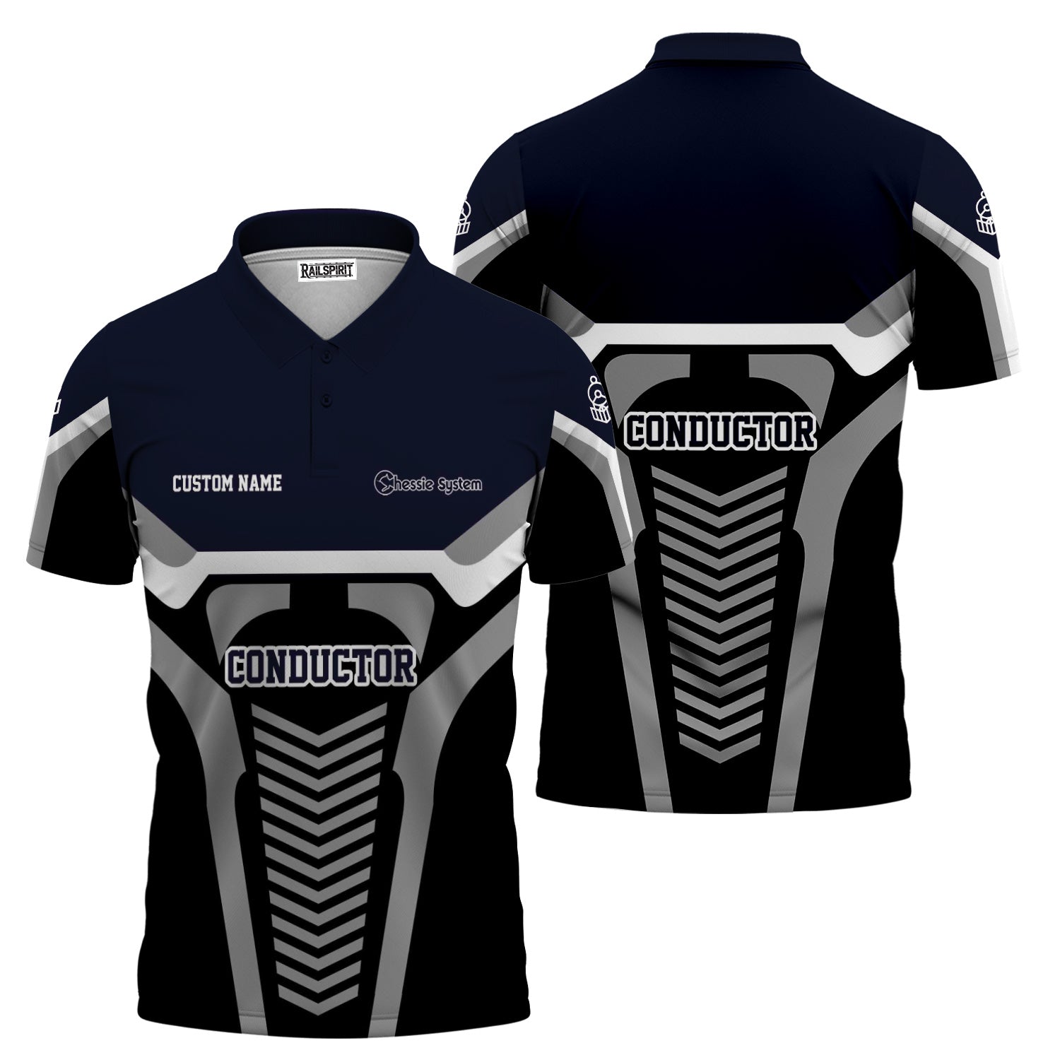 Railspirit Personalized Chessie System Railroad Polo Shirt Track-Inspired with Custom Job Position  Train Shirt