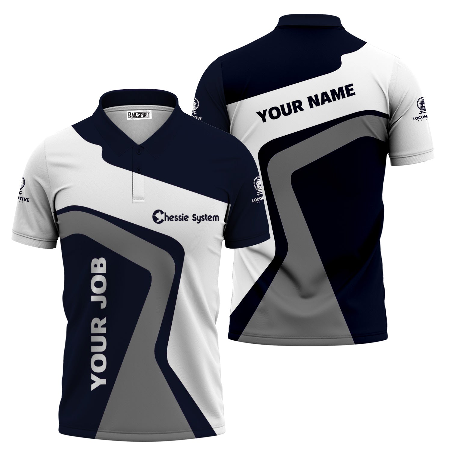 Railspirit Personalized Chessie System Railroad Polo Shirt Unique Design with Custom Job Position Train Shirt